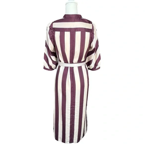 Ann Taylor Striped Balloon Sleeve Midi Dress | Size Small - Picture 8 of 13